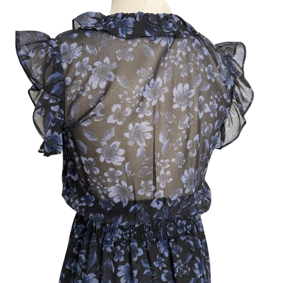 Misa Los Angeles Kidada Dress in Midnight Floral Maxi Chiffon - Picture 6 of 10